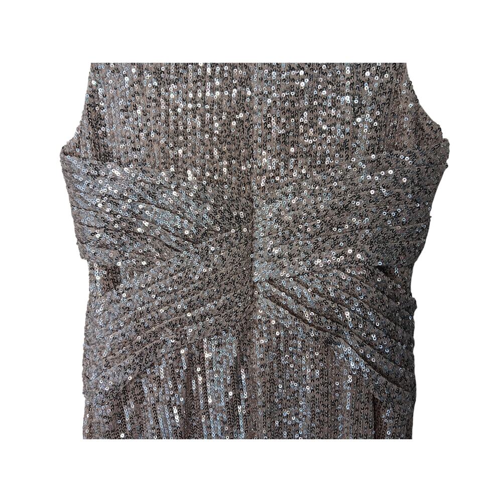 New with Tags Mac Duggal 26598 Sequin Gown Nude Gold Slit Evening Dress Size 4 - Picture 12 of 16